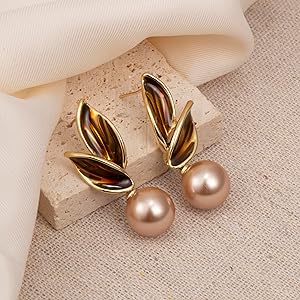 Gold-Plated Pearl Drop Earrings